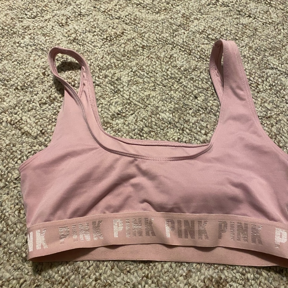 Pink sports bra